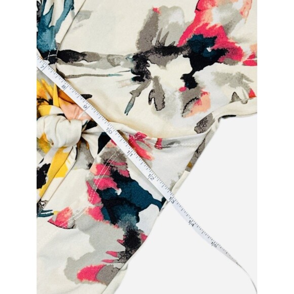 BCBGENERATION XS Floral Wrap Mini  Dress Long Sleeve Multi Color Bohemian Chic - Picture 5 of 10